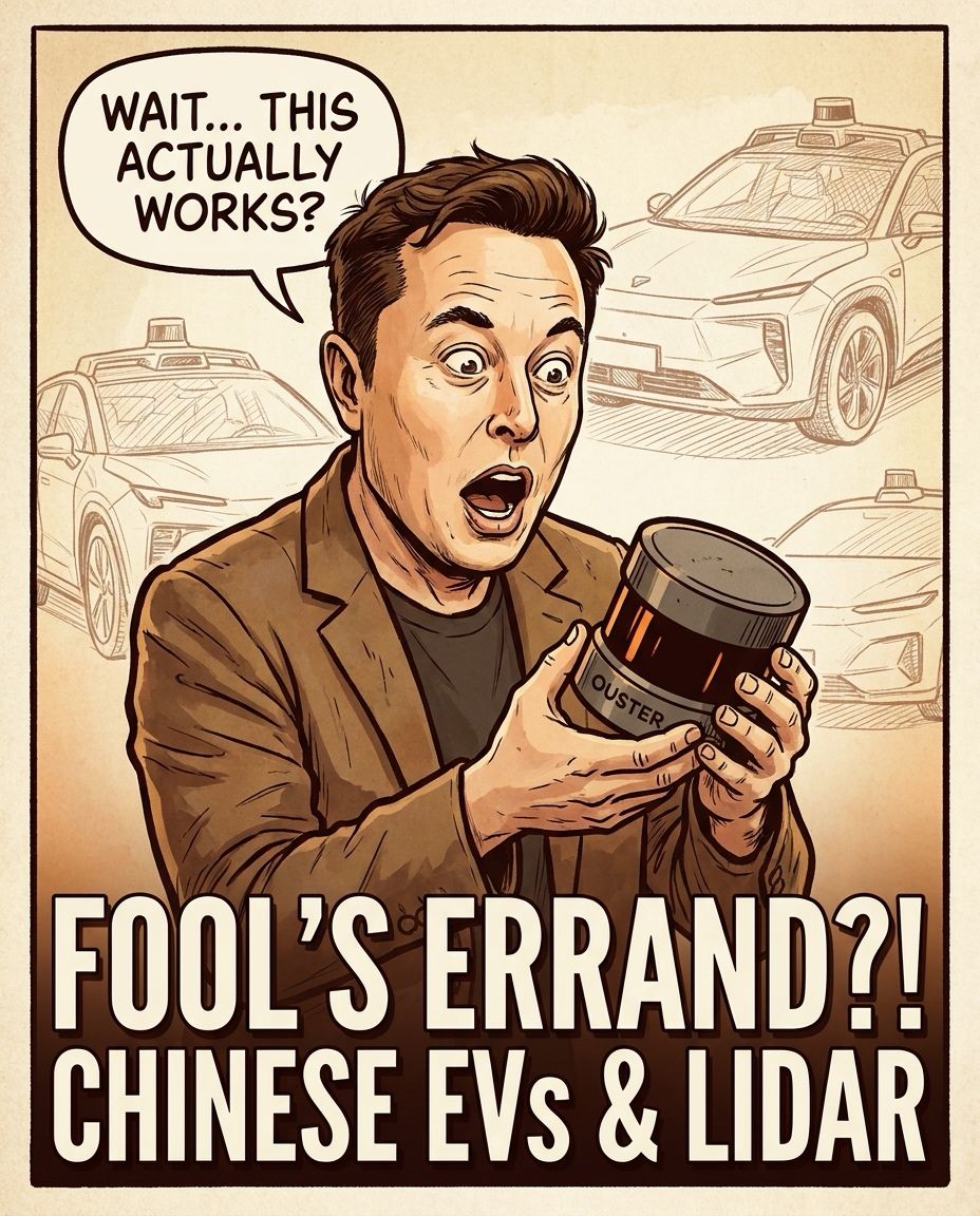 Lukas Timm's actual LinkedIn post visual for “Elon called LiDAR a 