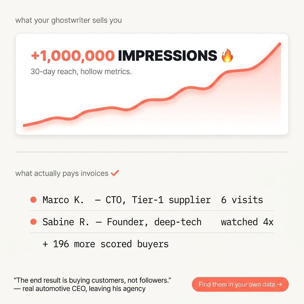 Meme: what your ghostwriter sells vs what pays invoices
