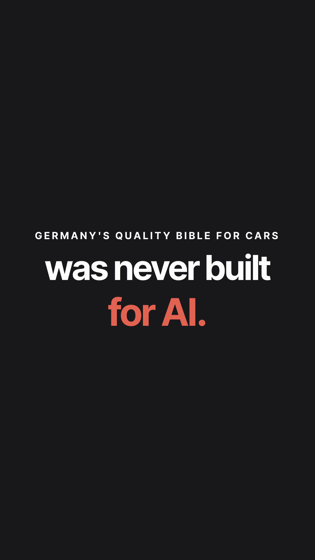 Short video title frame: Germany's quality bible for cars was never built for AI